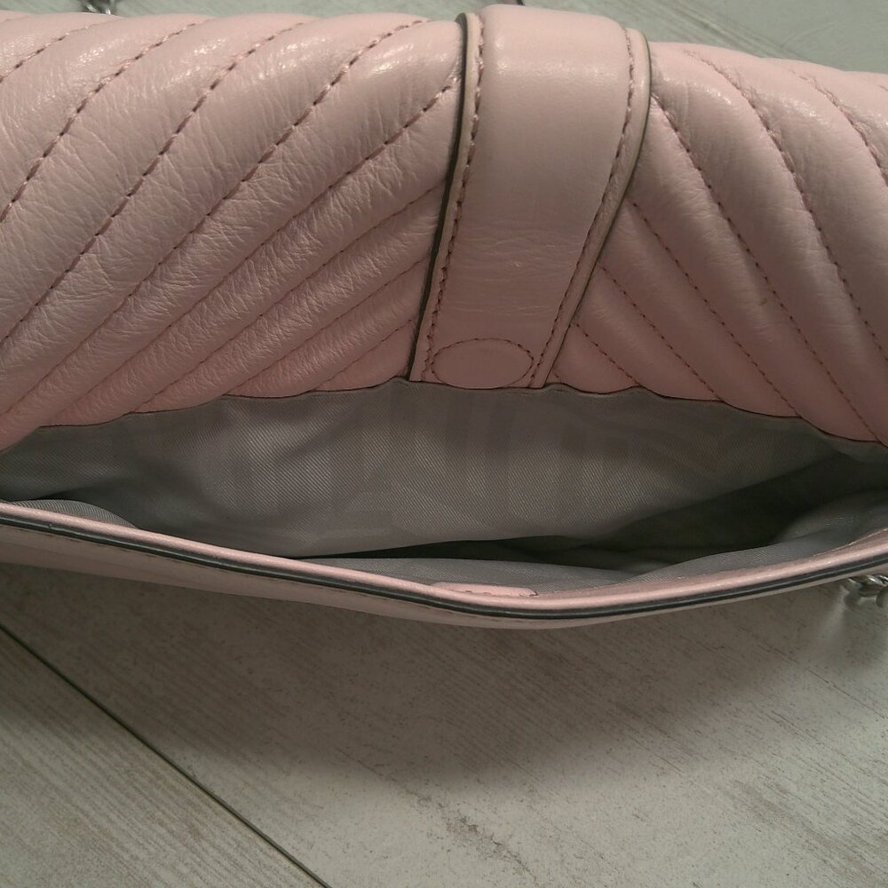 Rebecca Minkoff Baby Pink Channel Quilted Leather Handbag | Purse | Pocketbook - Picture 4 of 12